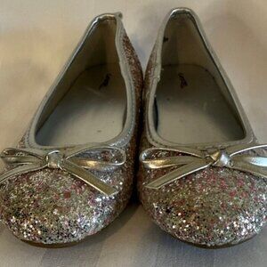 George Sparkling Silver / Multicolour Cora Flats Kids Girls Size 11